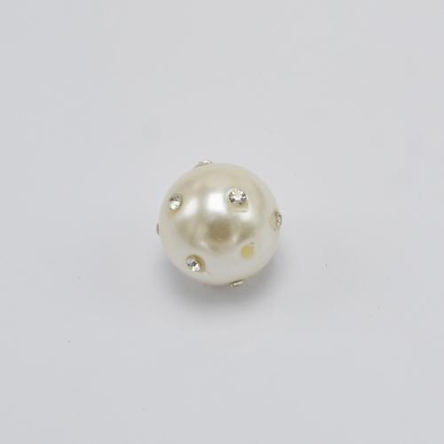 Perlas plásticas accesorios de vestuario, Bricolaje & diverso tamaño para la opción & diferentes estilos para la opción & con diamantes de imitación, Blanco, Vendido por UD