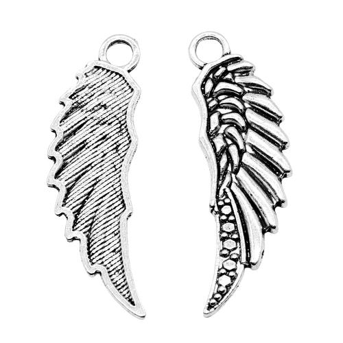 Wing Shaped Zinc Alloy Pendants antique silver color plated vintage & fashion jewelry & DIY 39mm Sold By PC