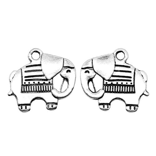 Tibetan Style Animal Pendants, Elephant, antique silver color plated, vintage & fashion jewelry & DIY, 19x20mm, Sold By PC