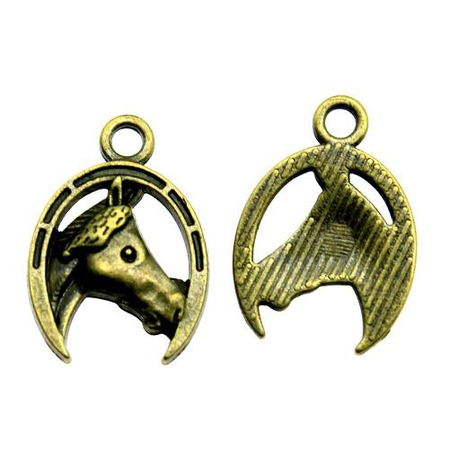 Zinc Alloy Animal Pendants Horse plated vintage & fashion jewelry & DIY Sold By PC