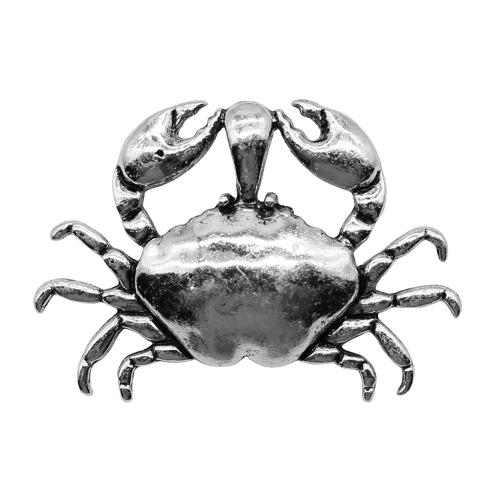 Pendentifs animaux en alliage de zinc, crabe, Plaqué de couleur d'argent, Vintage & bijoux de mode & DIY, 38x54mm, Vendu par PC