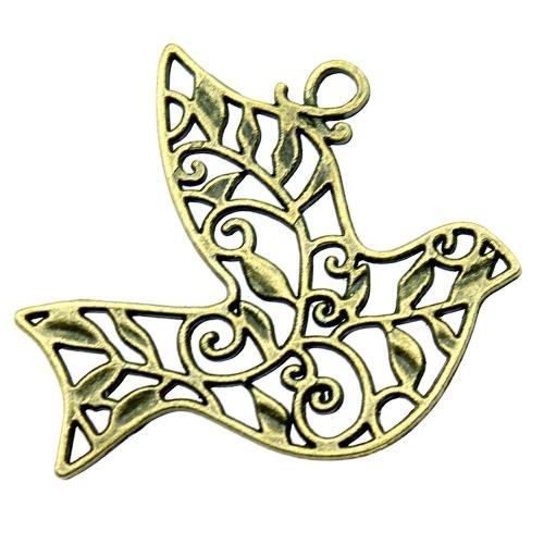 Zinc Alloy Animal Pendants Bird plated vintage & fashion jewelry & DIY & hollow Sold By PC