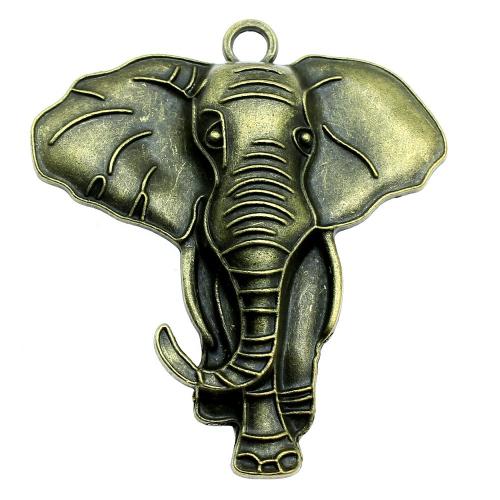 سبائك الزنك المعلقات الحيوان, فيل, مطلي, خمر & مجوهرات الموضة & ديي, المزيد من الألوان للاختيار, 71x63mm, تباع بواسطة PC