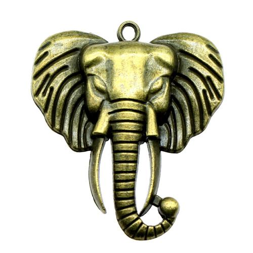 سبائك الزنك المعلقات الحيوان, فيل, مطلي, خمر & مجوهرات الموضة & ديي, المزيد من الألوان للاختيار, 54x47mm, تباع بواسطة PC
