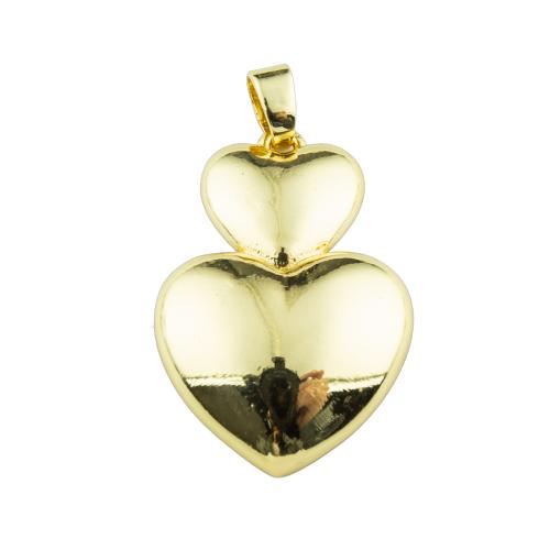 Brass Heart Pendants, high quality plated, DIY, more colors for choice, 34x20x5mm, Sold By PC