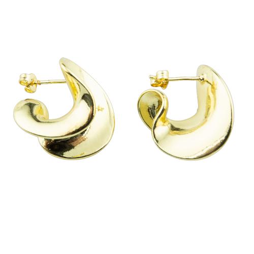 Brass Stud Earring high quality gold color plated fashion jewelry & for woman Sold By Pair