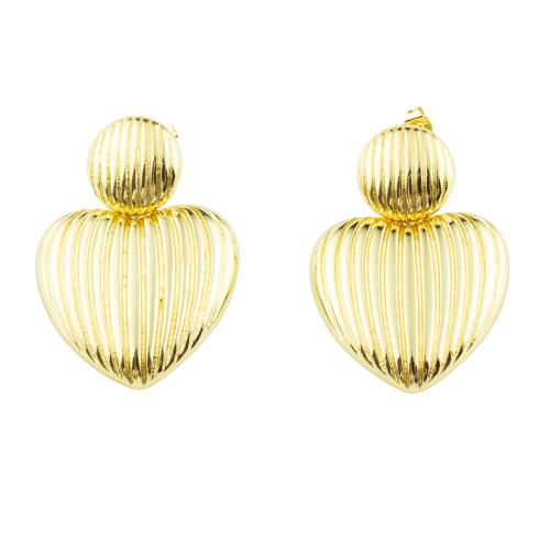 Brass Stud Earring, Heart, high quality plated, fashion jewelry & for woman, more colors for choice, 36x25x16mm, Sold By Pair