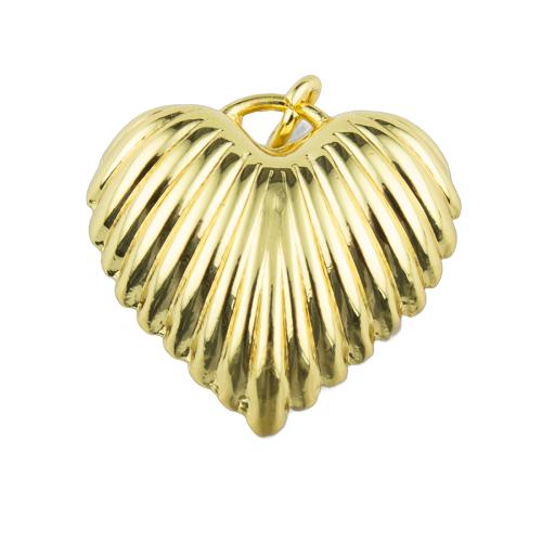 Brass Heart Pendants, high quality plated, DIY, more colors for choice, 27x25x12mm, Hole:Approx 3mm, Sold By PC