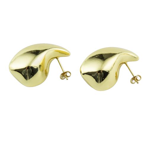 Brass Stud Earring, high quality plated, fashion jewelry & for woman, more colors for choice, 33x22x16mm, Sold By Pair