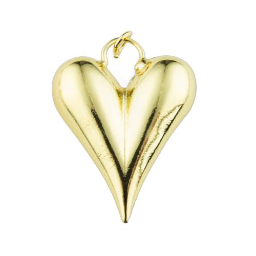 Brass Heart Pendants, high quality plated, DIY, more colors for choice, 42x28x10mm, Sold By PC