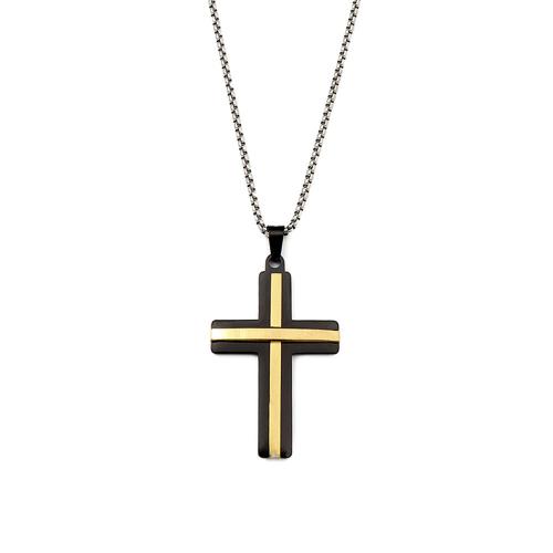 Stainless Steel Jewelry Necklace, 304 Stainless Steel, Cross, fashion jewelry & for man, 60x35mm, Length:Approx 60 cm, Sold By PC