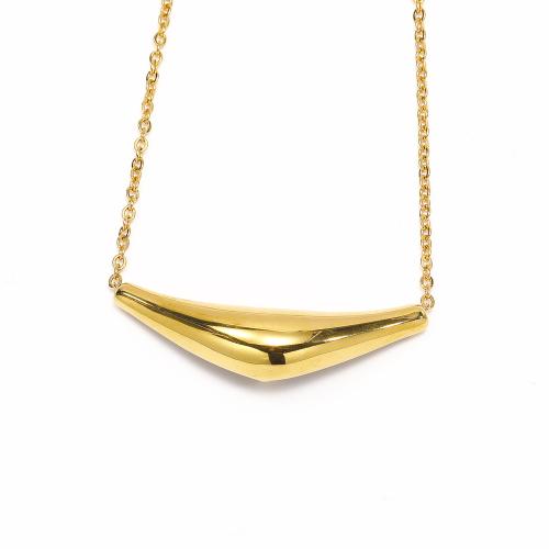 Edelstahl Schmuck Halskette, 304 Edelstahl, Dreieck, Modeschmuck & für Frau, goldfarben, 45x14mm, Länge:ca. 45 cm, verkauft von PC