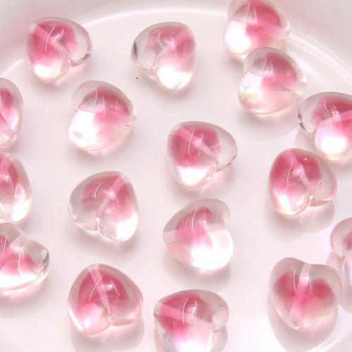 Hair Accessories DIY Findings, Resin, Heart, pink, 15x15mm, Sold By PC