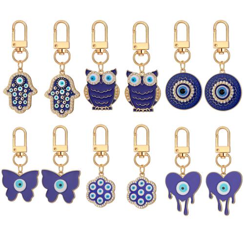 Tibetan Style Key Clasp, plated, fashion jewelry & enamel, mixed colors, nickel, lead & cadmium free, 12PCs/Set, Sold By Set