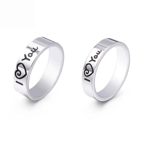 Titanium Čelik Finger Ring, pomahnita, modni nakit & bez spolne razlike & različite veličine za izbor, izvorna boja, Prodano By PC