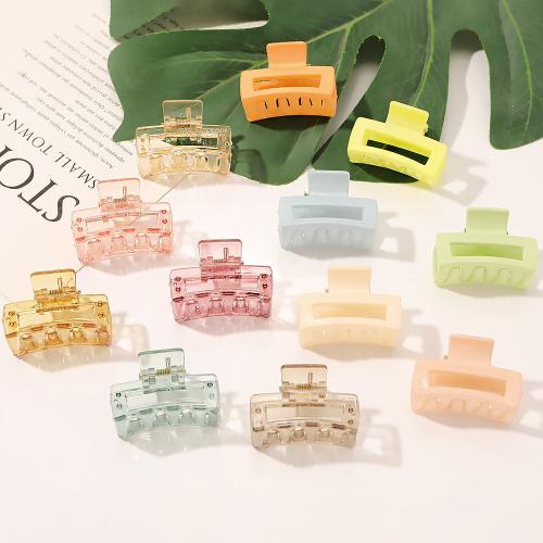 Hair Claw Clips, Plastic, Square, handmade, Mini & for woman & hollow, more colors for choice, Sold By PC