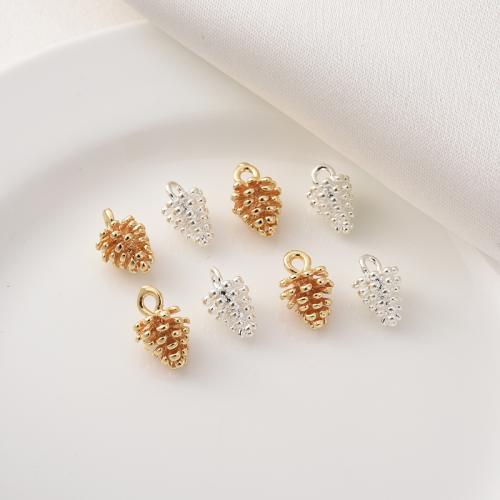 Brass Jewelry Pendants, Pinecone, plated, DIY, more colors for choice, 15x12mm, Sold By PC