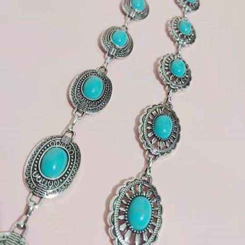 Kroppen kæde smykker, Zinc Alloy, med Ædelsten, forskellige stilarter for valg & for kvinde, sølv, Længde 110 cm, Solgt af PC