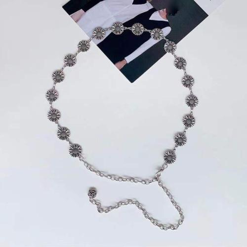Body Chain Smycken, Zink Alloy, med Järn, plated, för kvinna, silver, Längd 115 cm, Säljs av PC