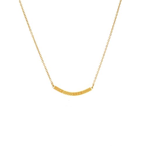 Titanium Steel Necklace, with 5cm extender chain, plated, for woman & enamel, golden, Length:40 cm, Sold By PC