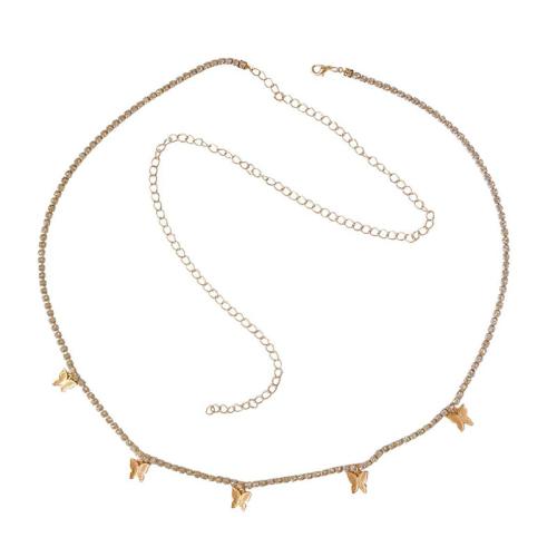 Body Chain Jewelry Zinc Alloy & for woman & with rhinestone Length 100 cm Sold By PC