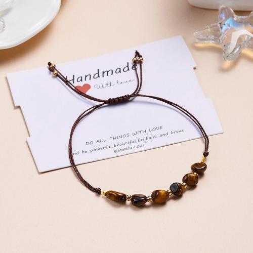 Tibetan Style Bracelet, with Natural Gravel & Nylon Cord, for woman, more colors for choice, Length:Approx 16-28 cm, Sold By PC