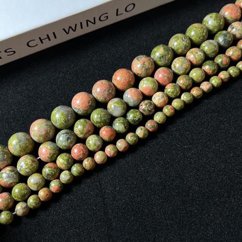 Natural Unakite Beads, polished, DIY & different size for choice, Sold By Strand