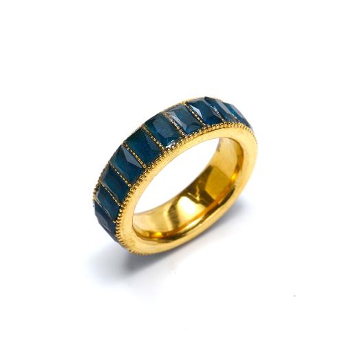Cubic Zirconia anel de dedo de aço inoxidável, Aço inoxidável 304, joias de moda & tamanho diferente para a escolha & micro pavimento em zircônia cúbica & para mulher, Mais cores pare escolha, vendido por PC