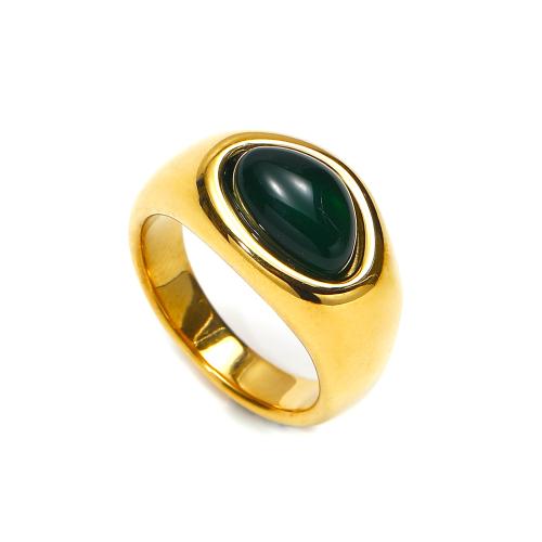 Zirkonia Edelstahl-Finger- Ring, 304 Edelstahl, mit kubischer Zirkonia, Modeschmuck & verschiedene Größen vorhanden & für Frau, goldfarben, verkauft von PC