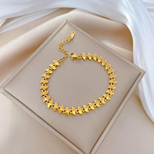 Stainless Steel Jewelry Bracelet, 304 Stainless Steel, with 3cm extender chain, Vacuum Ion Plating, fashion jewelry & for woman, golden, Length:16 cm, Sold By PC