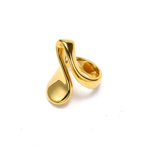 Anel de dedo de aço inoxidável, Aço inoxidável 304, joias de moda & tamanho diferente para a escolha & para mulher, dourado, 24x35mm, vendido por PC