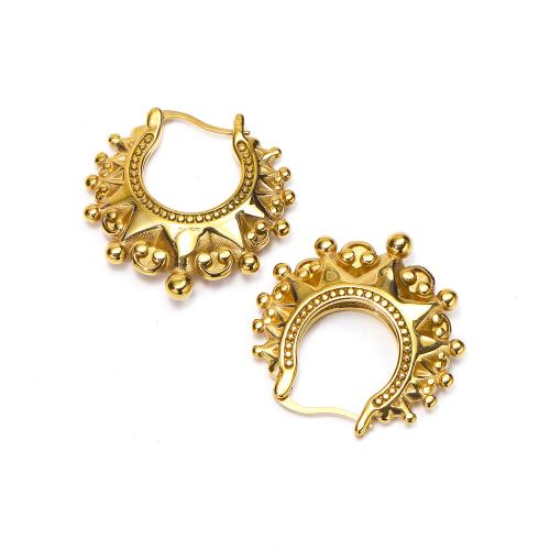 Acier inoxydable Levier Retour Earring, Acier inoxydable 304, bijoux de mode & pour femme, doré, 36x36mm, Vendu par paire