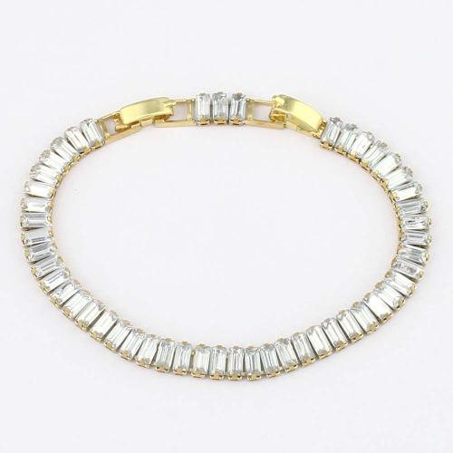 Cubic Zirconia Bracelet 304 Stainless Steel plated fashion jewelry & micro pave cubic zirconia 6mm Length 18.5 cm Sold By PC