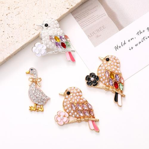Hair Accessories DIY Findings Zinc Alloy Animal plated fashion jewelry & enamel & with rhinestone nickel lead & cadmium free Sold By PC