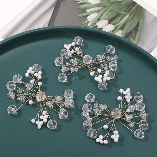 Hair Accessories DIY Findings, Crystal, with brass wire, Branch, 65x54mm, Sold By PC