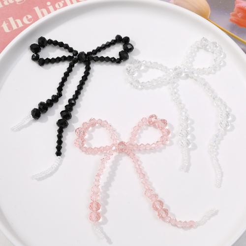 Hair Accessories DIY Findings, Crystal, Bowknot, more colors for choice, 95x65mm, Sold By PC