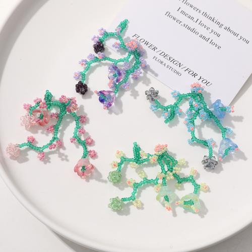 Hair Accessories DIY Findings, Seedbead, Flower, more colors for choice, 72x32mm, Sold By PC