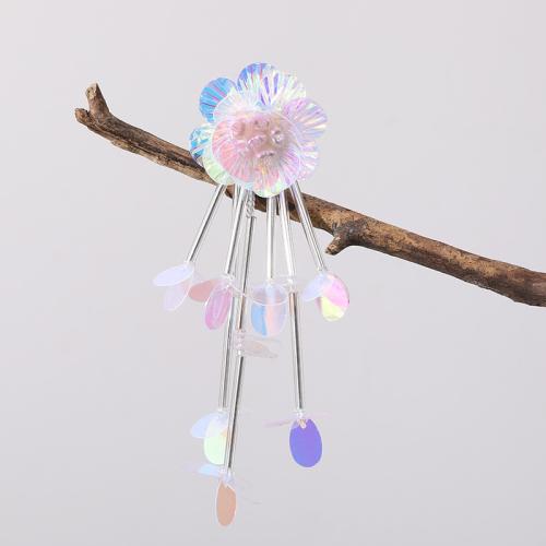 Hair Accessories DIY Findings Seedbead with Sequins & Plastic Pearl Flower multi-colored Sold By PC