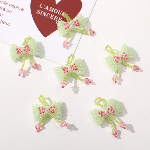 Hair Accessories DIY Findings Seedbead Bowknot green Sold By PC