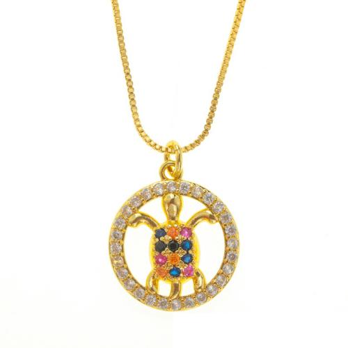 Cubic Zirconia Micro Pave Brass Pendant plated & micro pave cubic zirconia golden Sold By PC