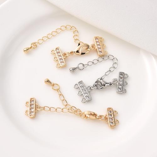 Brass Extender Chain, plated, DIY & different styles for choice & micro pave cubic zirconia, more colors for choice, Sold By PC