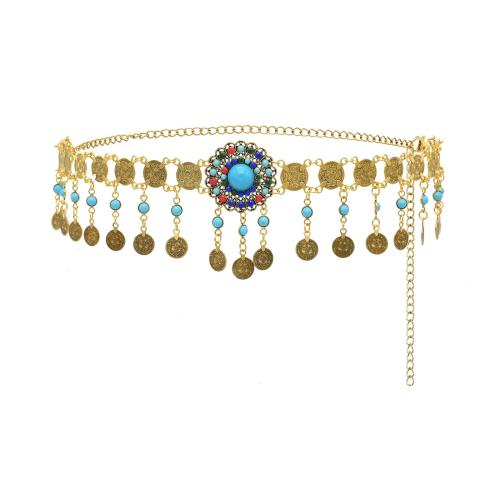 Body Chain Smycken, Zink Alloy, med turkos, plated, för kvinna, fler färger för val, Säljs av PC