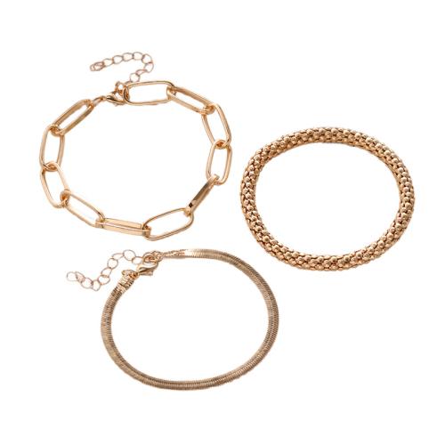 Bracelet en alliage de zinc, Placage, styles différents pour le choix & pour femme, doré, Longueur:23 cm, Vendu par fixé