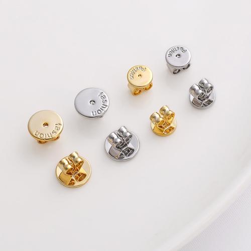 Brass Ear Nut Component, plated, DIY & different size for choice, more colors for choice, 2PCs/Bag, Sold By Bag
