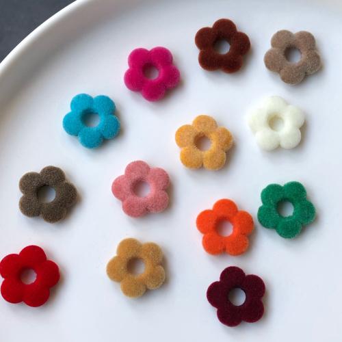 Hair Accessories DIY Findings, Flocking Fabric, Flower, more colors for choice, 10PCs/Bag, Sold By Bag