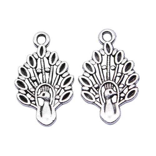 Zinc Alloy Animal Pendants Peacock antique silver color plated vintage & fashion jewelry & DIY Sold By PC