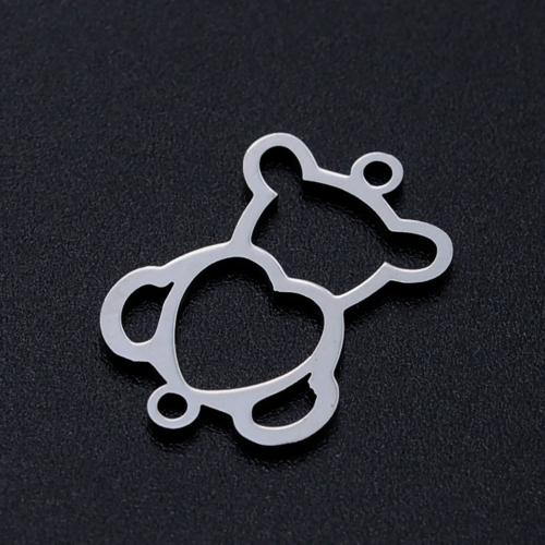 Titanium Steel Connector Bear Vacuum Ion Plating fashion jewelry & DIY & 1/1 loop & hollow Sold By Bag