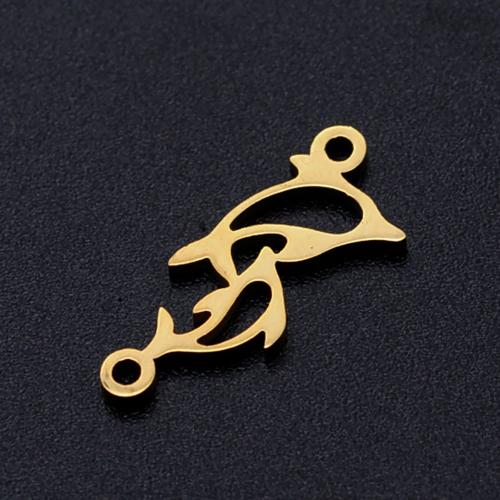 Titanium Steel Connector Dolphin Vacuum Ion Plating fashion jewelry & DIY & 1/1 loop & hollow Sold By Bag