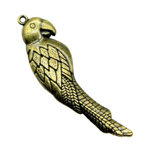 Tibetan Style Animal Pendants, Parrot, plated, vintage & fashion jewelry & DIY, more colors for choice, 58x16mm, Sold By PC