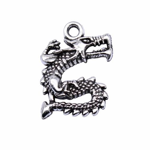 Zinc Alloy Animal Pendants Dragon antique silver color plated vintage & fashion jewelry & DIY Sold By PC